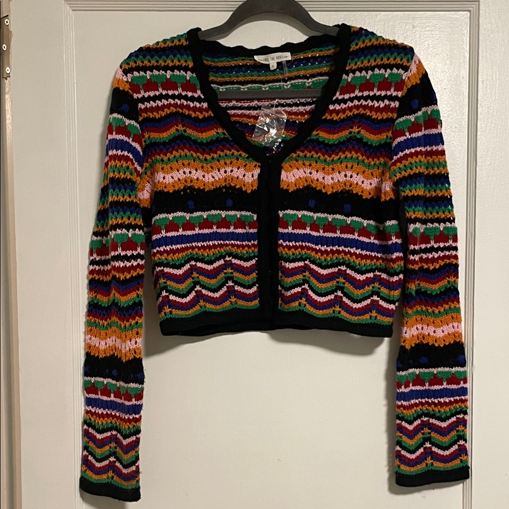 Anthropologie Vintage Free the Roses Colorful Sweater size S *NWT* - Picture 4 of 9